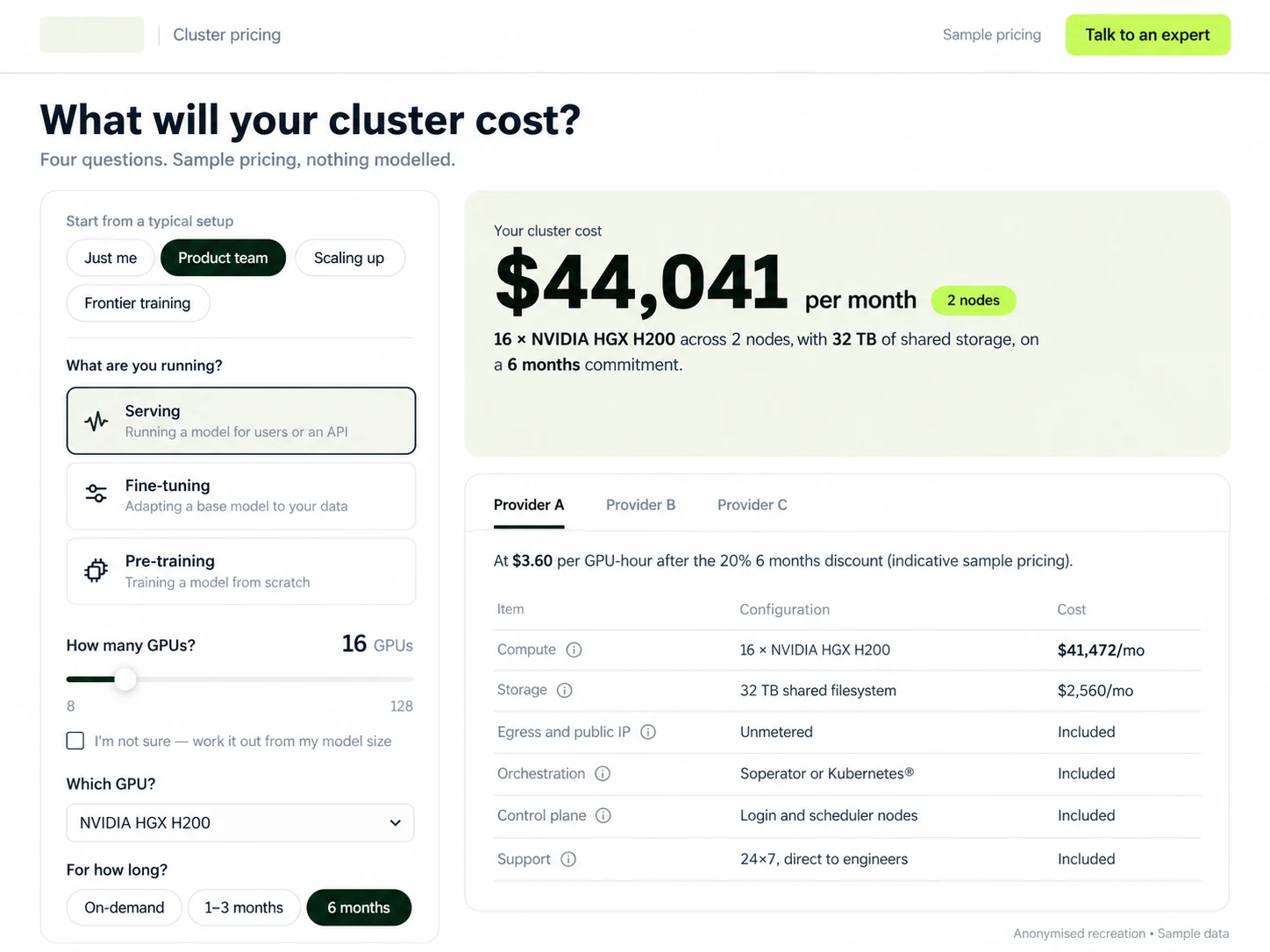 Anonymised Beyond the GPU-Hour Rate: A Clearer Case for AI Infrastructure application screens